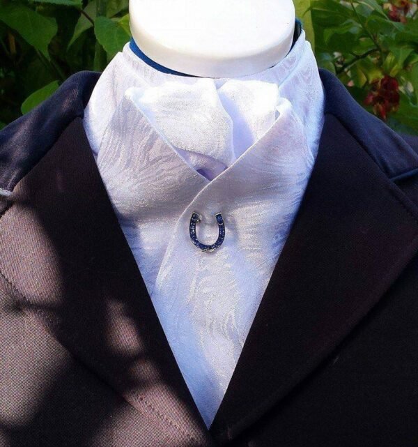 EPT02. White Pre Tied Jacquard Print Stock Tie