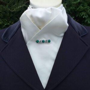 Satin pre tied stock, ready tied stock, Dressage stock tie