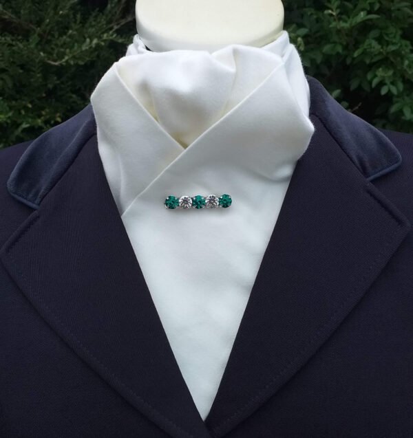 Satin pre tied stock, ready tied stock, Dressage stock tie