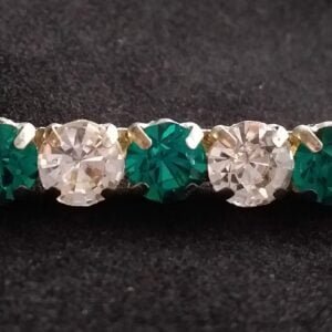 emerald glass rhinestone stock pin brooch