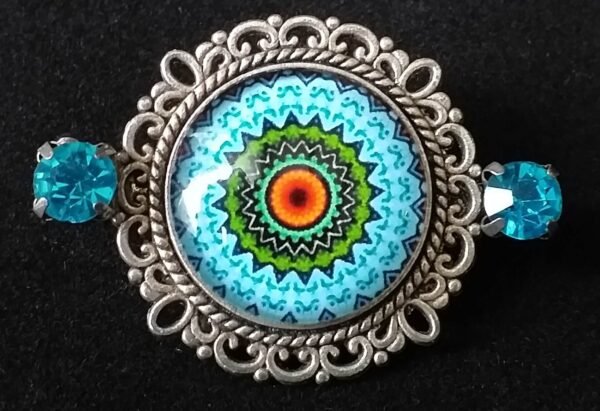 blue stock pin brooch