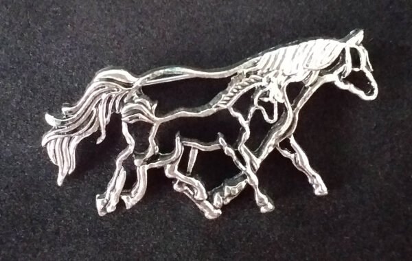 Mare and foal brooch stock pin