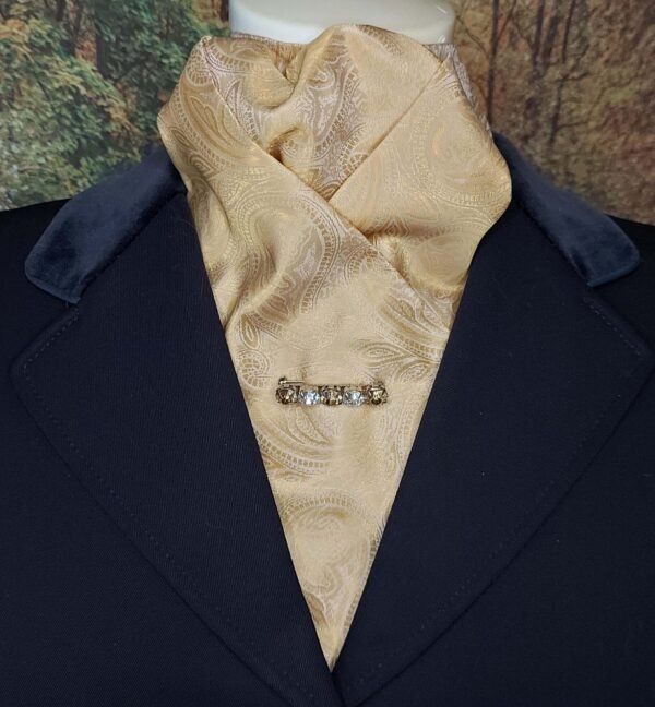 gold pre tied paisley stock tie