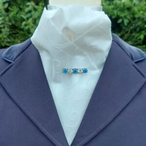 EPT47.  Ivory Taffeta Pre Tied Stock Tie with a Swirl Pattern