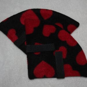 EW01.  Fleece Heart Riding Hat Ear Warmers