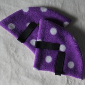 EW02. Purple Polka Dot Riding Hat Ear Warmers