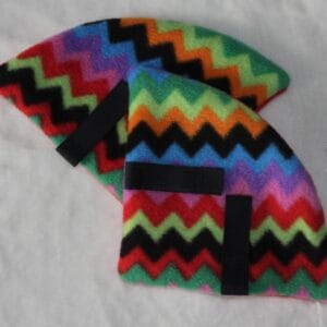 EW03.  Multi-colour Zig Zag Fleece Riding Hat Ear Warmers
