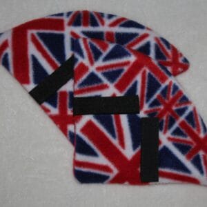 EW05.  Union Jack Fleece Riding Hat Ear Warmers