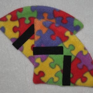 EW06.  Multi-Colour Puzzle Fleece Riding Hat Ear Warmers