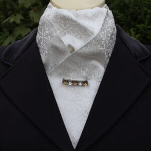 EPT61.  White Jacquard Pre Tied Stock Tie